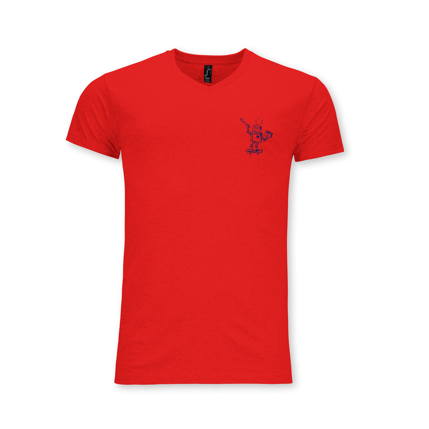 "LIGSI" V-Neck Shirt red edit.