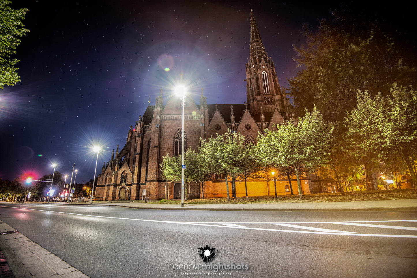 hannover nightshots "Christus Kirche" Art Print