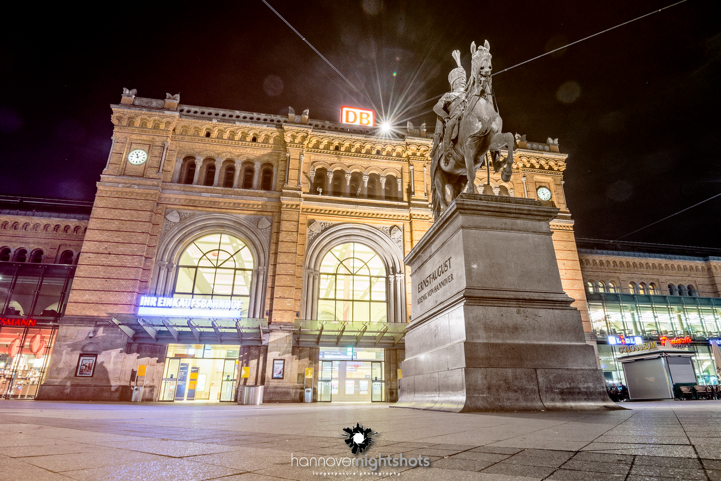 hannover nightshots "Ernst August Platz" Art Print