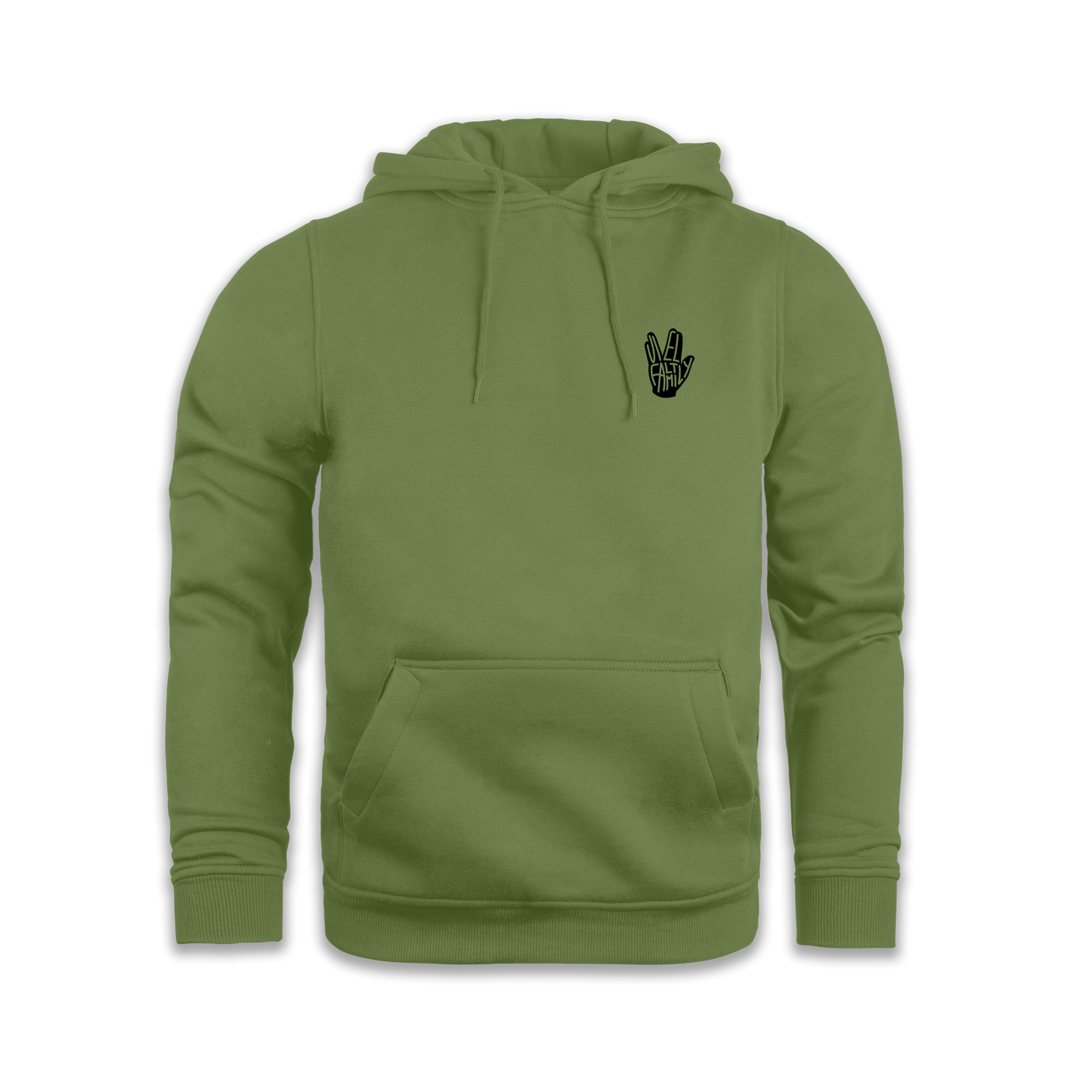 "VielFaltFamily" Hoodie olive edit.