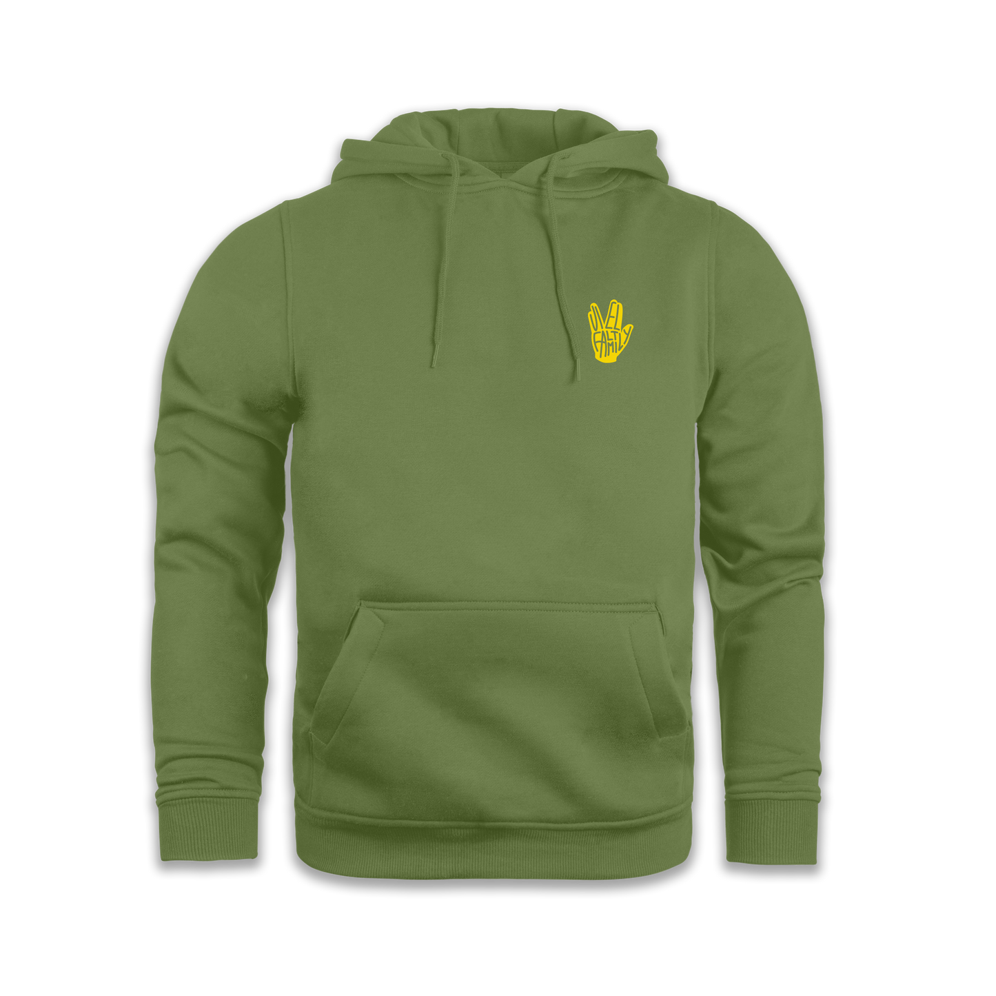 "VielFaltFamily" Hoodie olive edit.