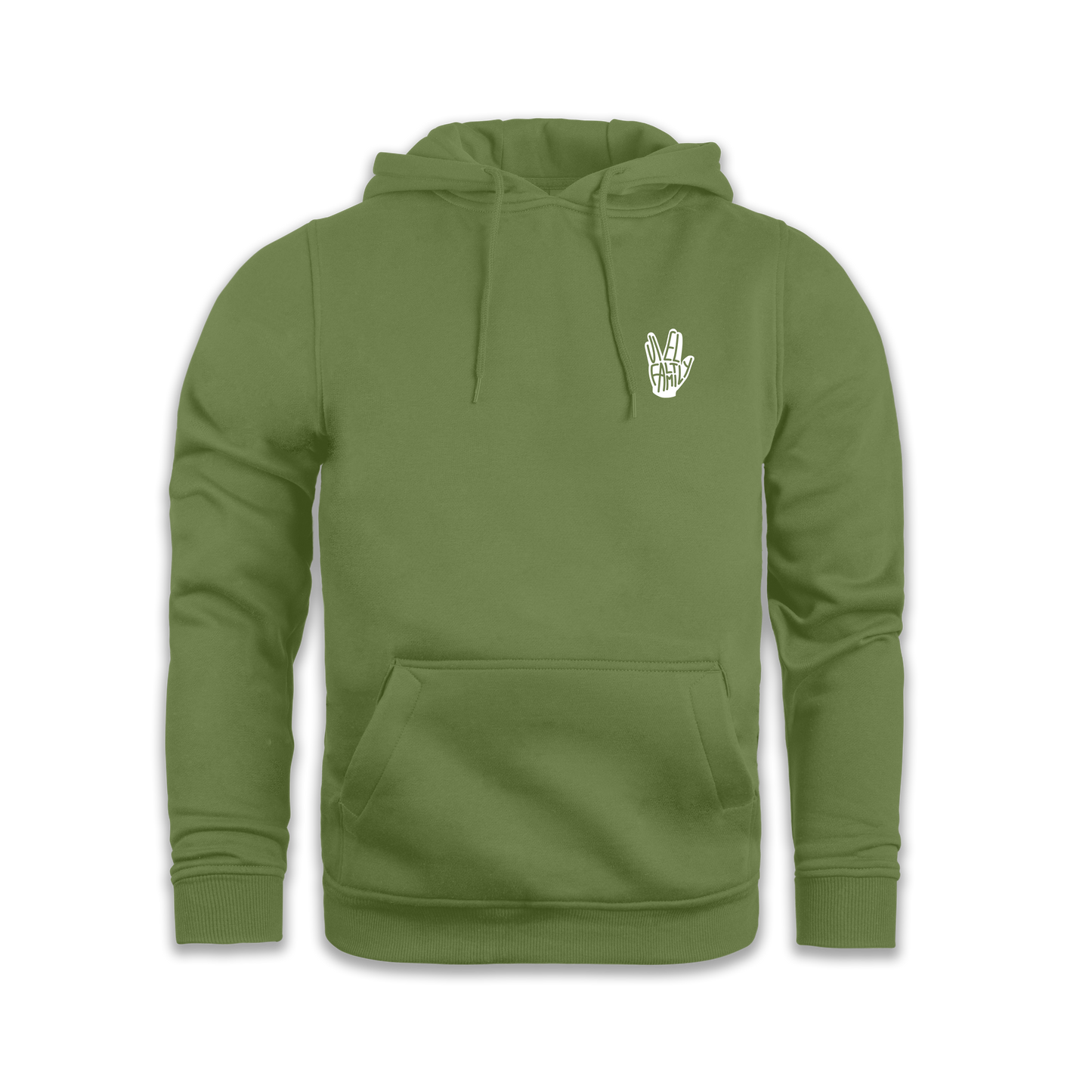 "VielFaltFamily" Hoodie olive edit.