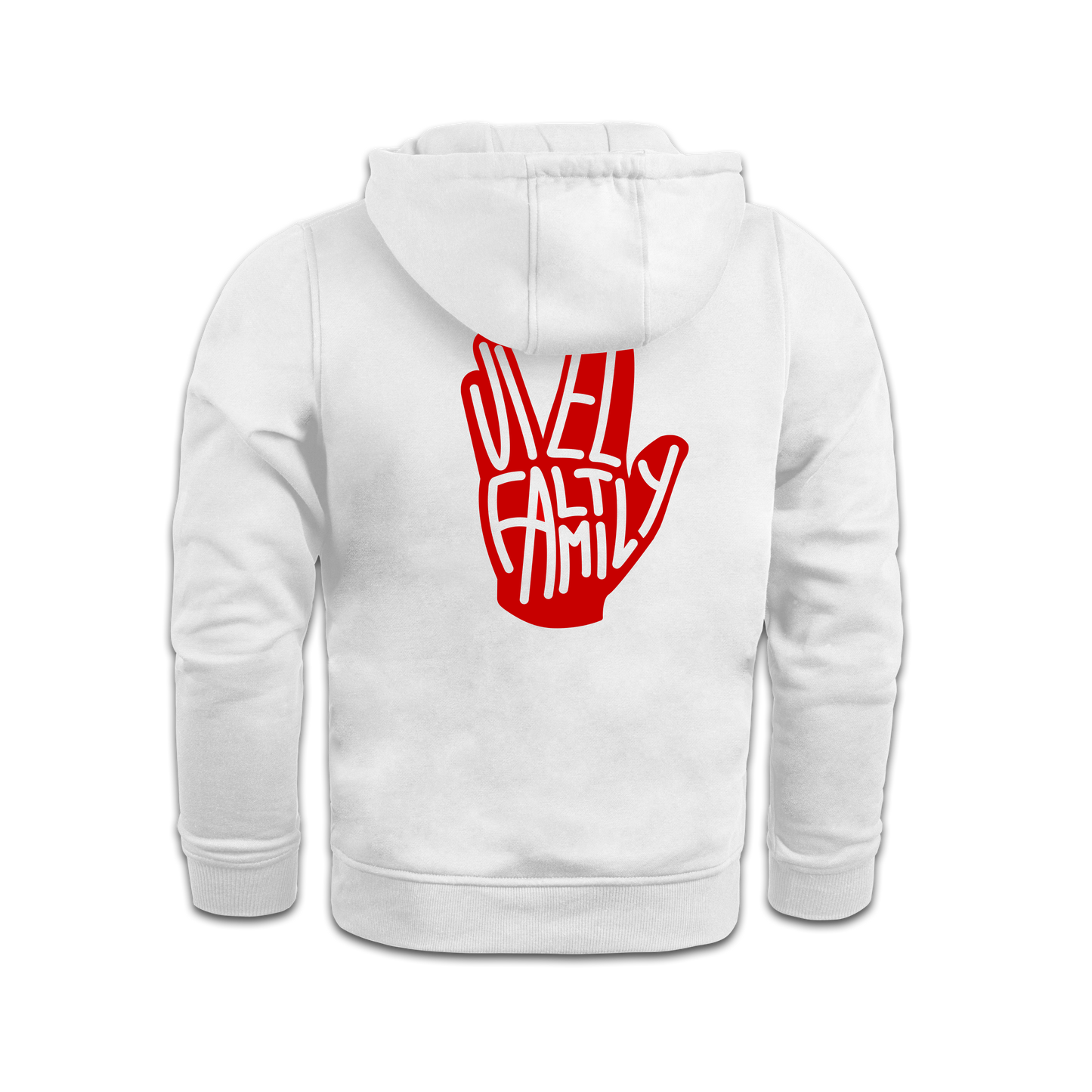 "VielFaltFamily" Hoodie white edit.