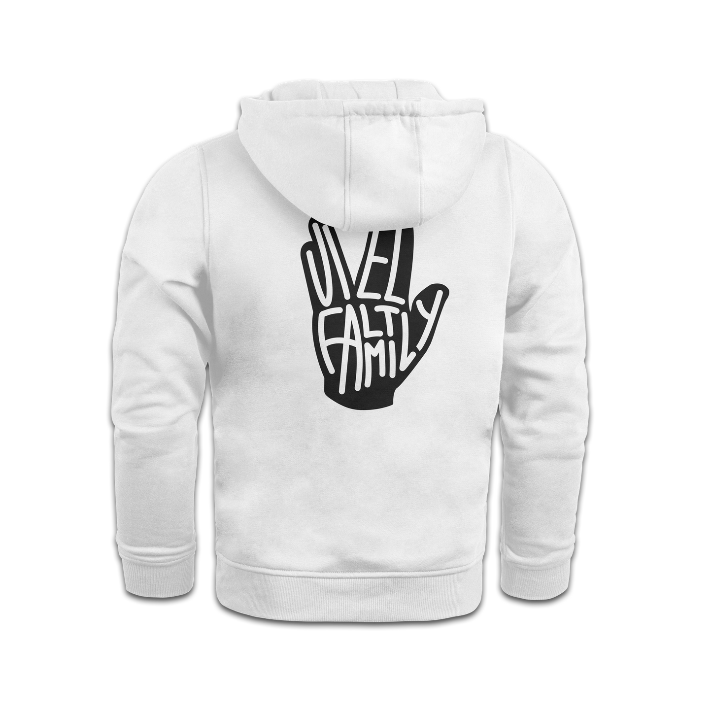 "VielFaltFamily" Hoodie white edit.