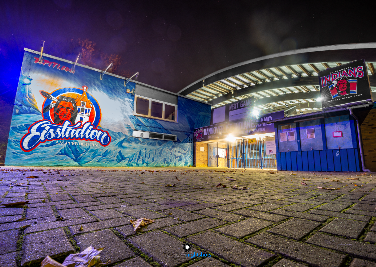 hannover nightshots "Eisstadion am Pferdeturm" Art Print