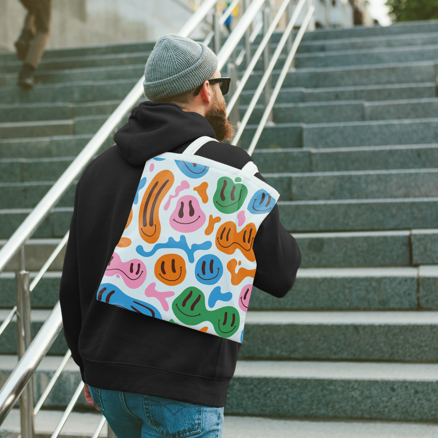 "Trippy Smiley" Organic Heavy Bag