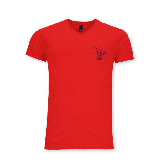 "LIGSI" V-Neck Shirt red edit.